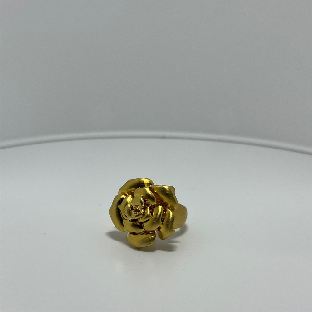 vintage yellow gold electroform rose ring